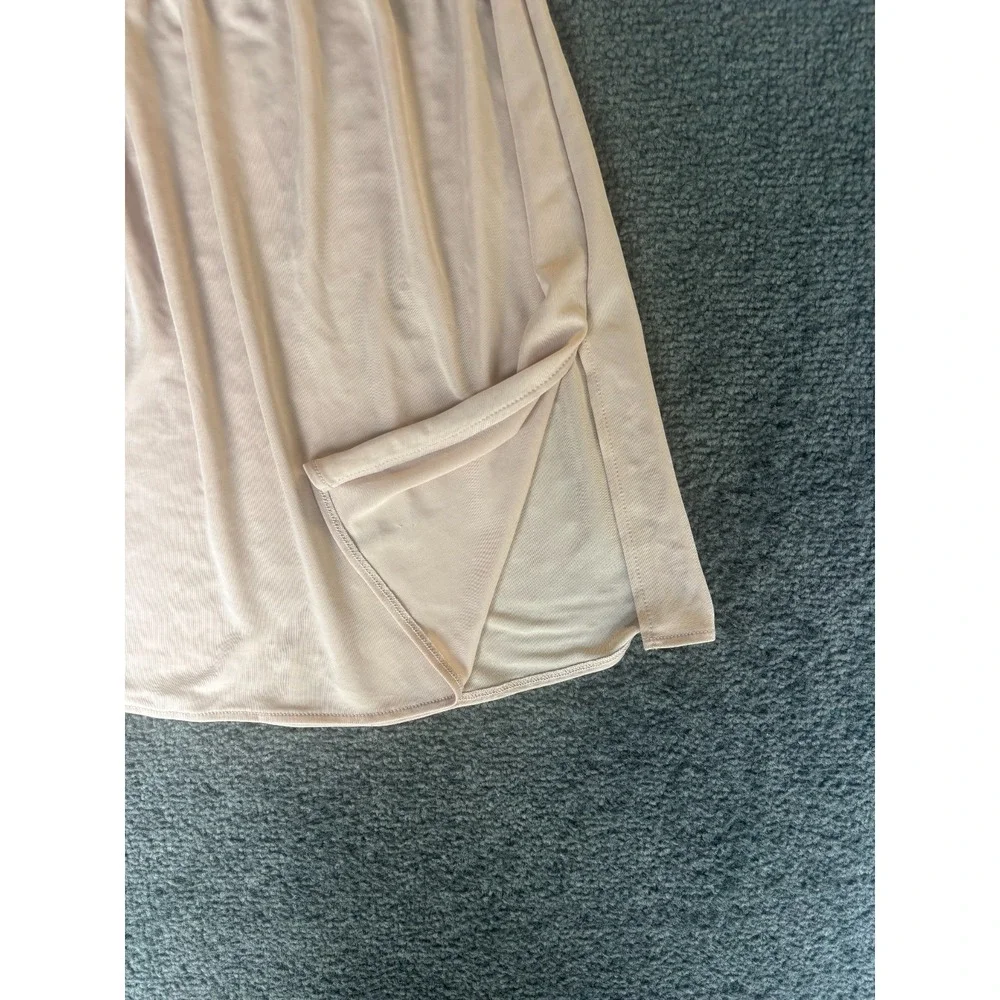 Vassarette A-Line Skirt Women's Large Sand 100% Polyester Elastic Waist Pull On
